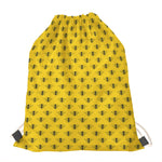 Yellow Bee Pattern Print Drawstring Bag