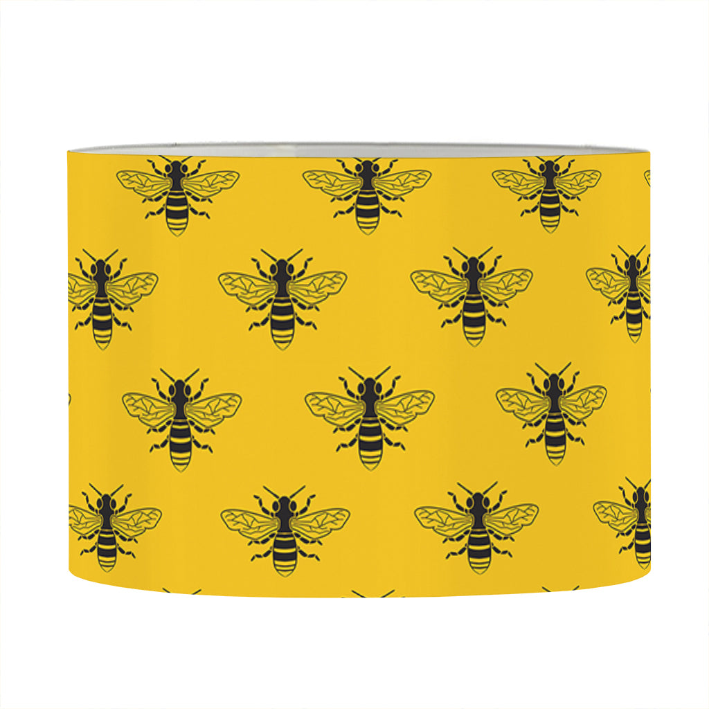 Yellow Bee Pattern Print Drum Lamp Shade