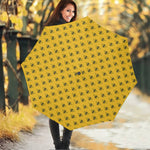 Yellow Bee Pattern Print Foldable Umbrella