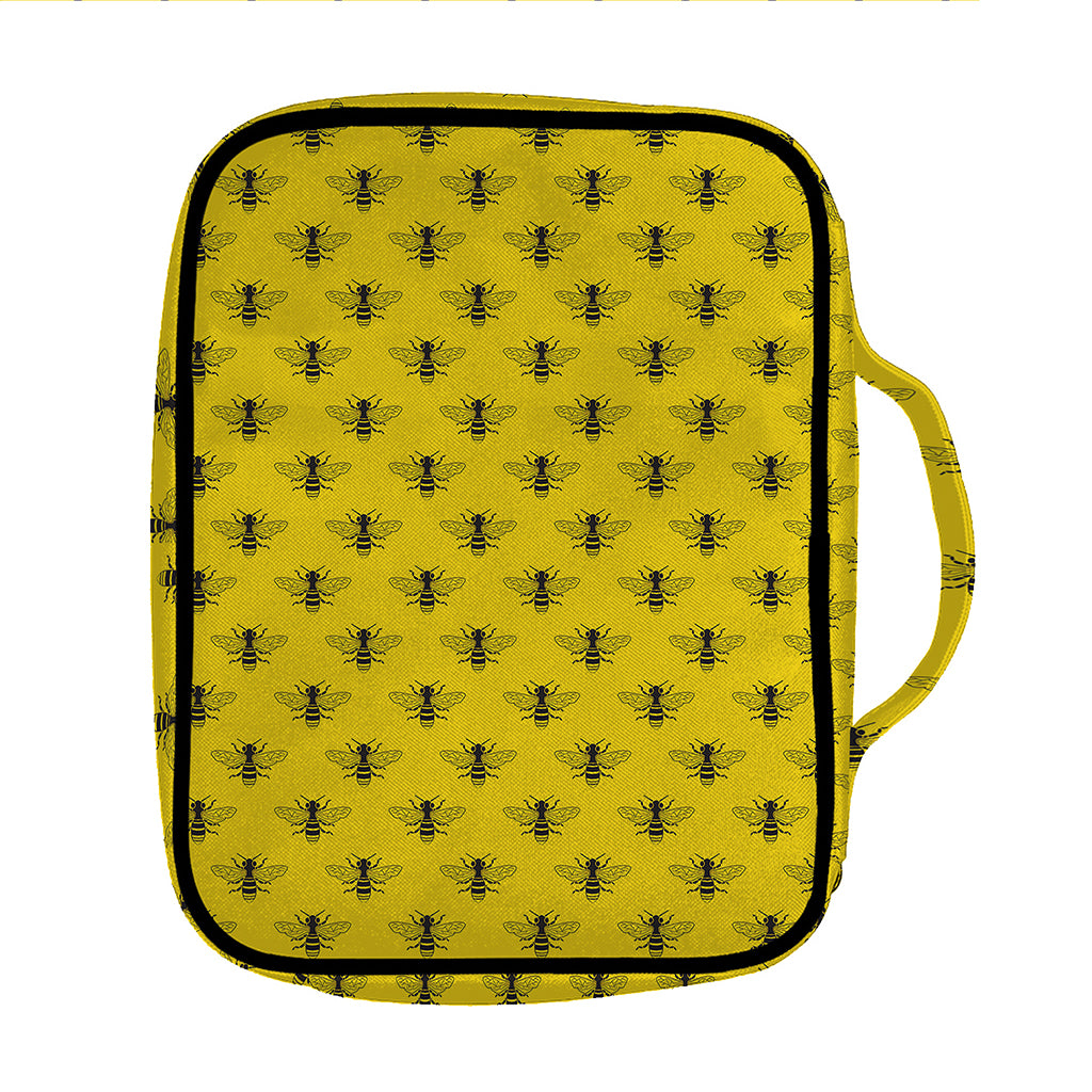 Yellow Bee Pattern Print Front Pocket Bible Bag