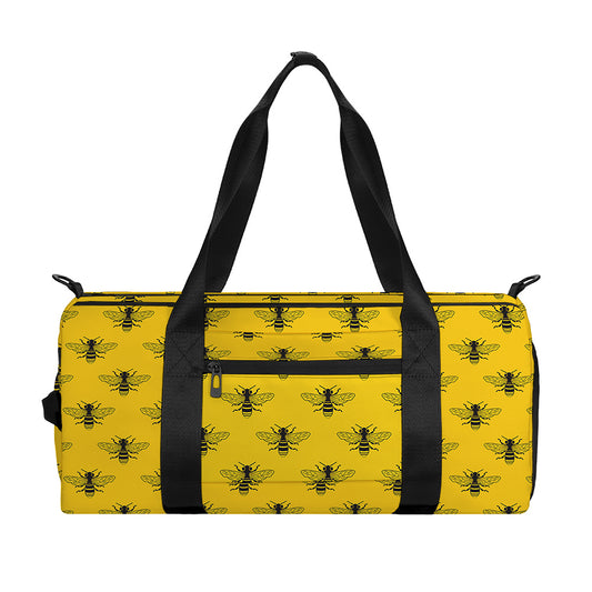 Yellow Bee Pattern Print Gym Bag