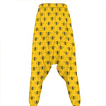 Yellow Bee Pattern Print Hammer Pants