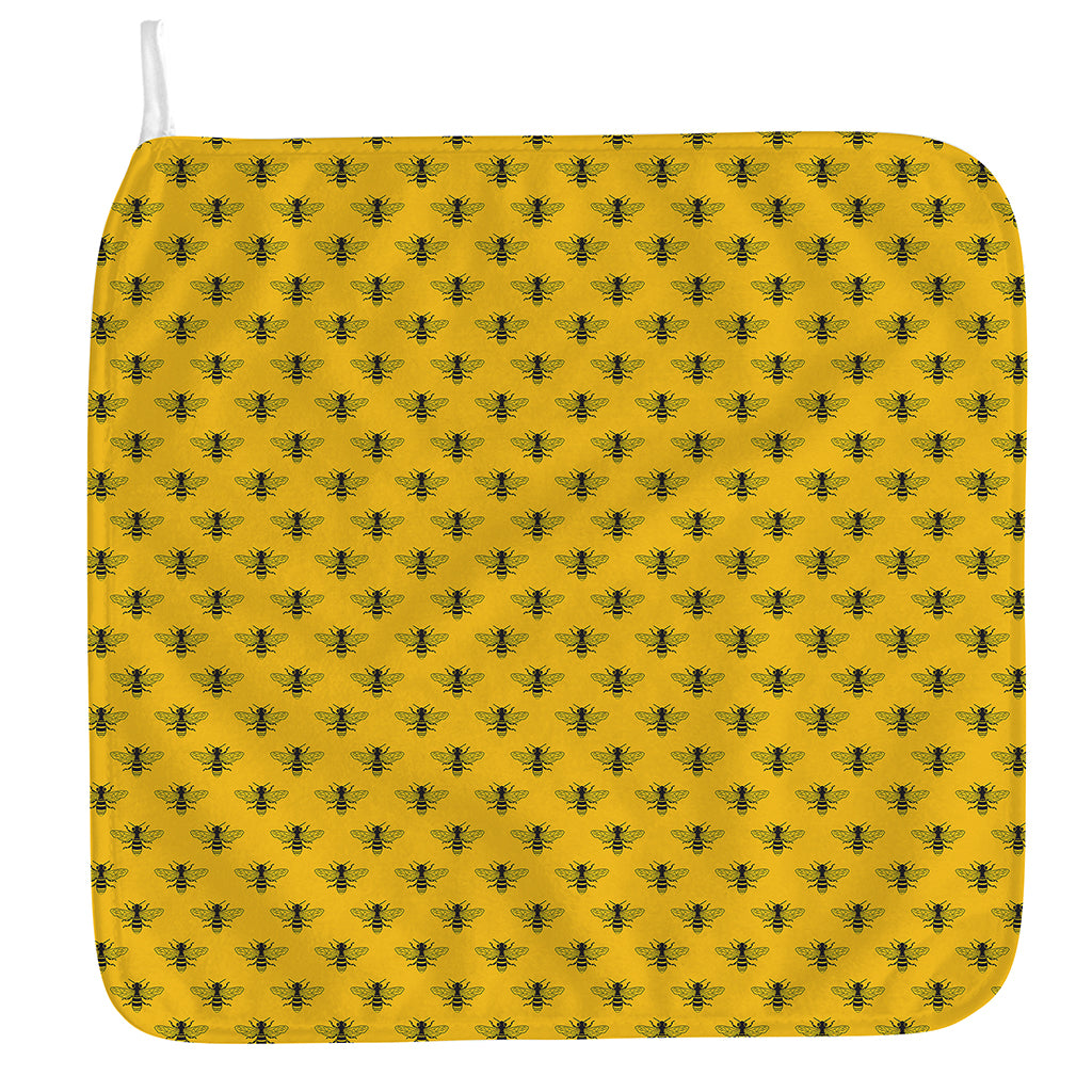 Yellow Bee Pattern Print Hand Towel