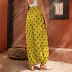 Yellow Bee Pattern Print Harem Pants
