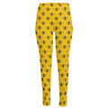 Yellow Bee Pattern Print High-Waisted Pocket Leggings