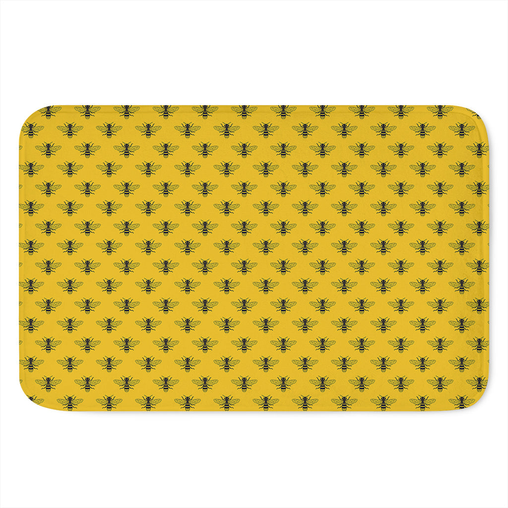 Yellow Bee Pattern Print Indoor Door Mat
