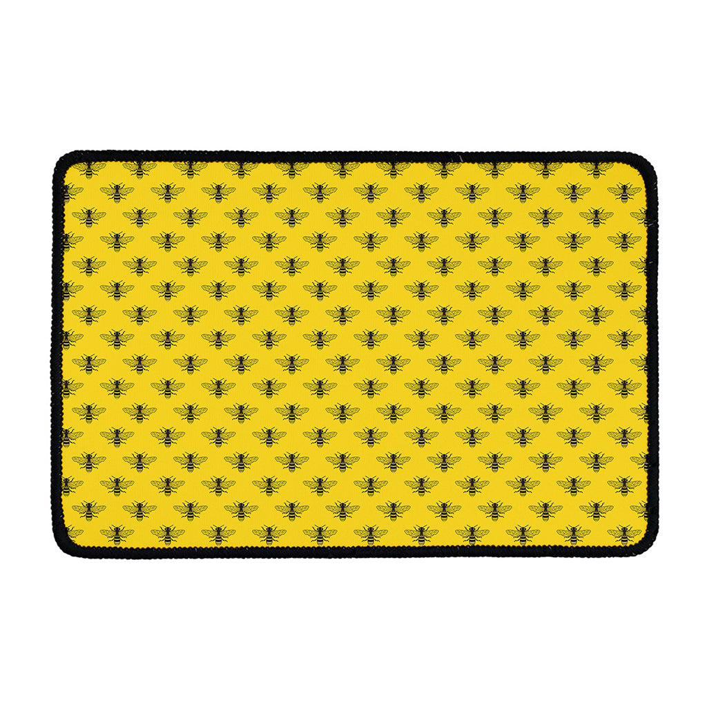 Yellow Bee Pattern Print Kitchen Mat