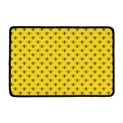 Yellow Bee Pattern Print Kitchen Mat