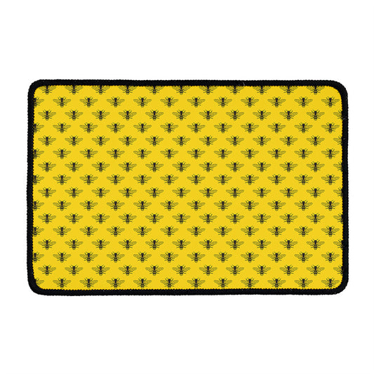 Yellow Bee Pattern Print Kitchen Mat