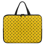 Yellow Bee Pattern Print Laptop Sleeve With Handle