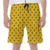 Yellow Bee Pattern Print Men's Beach Shorts