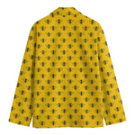 Yellow Bee Pattern Print Men's Blazer