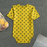 Yellow Bee Pattern Print Men's Bodysuit