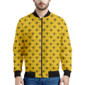 Yellow Bee Pattern Print Men's Bomber Jacket