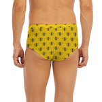 Yellow Bee Pattern Print Men's Briefs