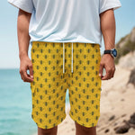 Yellow Bee Pattern Print Men's Cargo Shorts