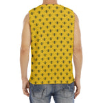 Yellow Bee Pattern Print Men's Fitness Tank Top