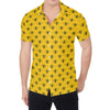 Yellow Bee Pattern Print Men's Shirt