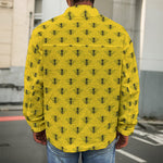 Yellow Bee Pattern Print Men's Shirt Jacket