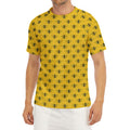 Yellow Bee Pattern Print Men's Short Sleeve Rash Guard