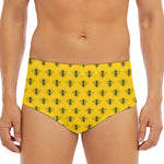 Yellow Bee Pattern Print Men's Triangle Swim Briefs