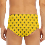 Yellow Bee Pattern Print Men's Triangle Swim Briefs