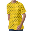 Yellow Bee Pattern Print Men's Velvet T-Shirt