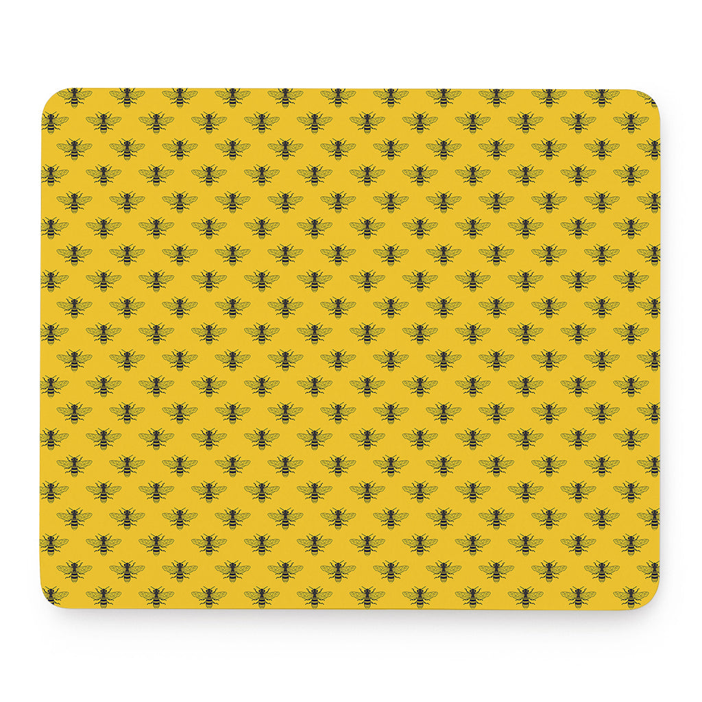 Yellow Bee Pattern Print Mouse Pad