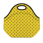 Yellow Bee Pattern Print Neoprene Lunch Bag