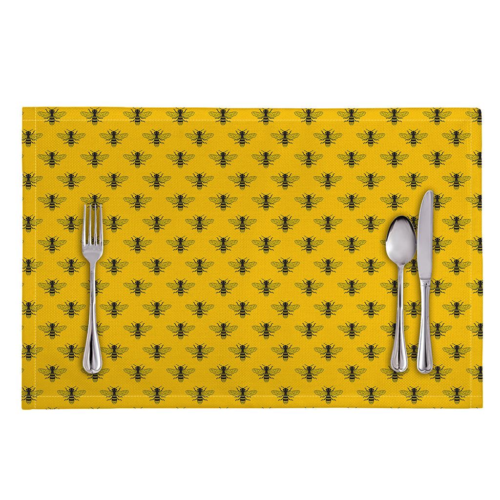 Yellow Bee Pattern Print Placemat