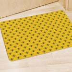 Yellow Bee Pattern Print Polyester Doormat