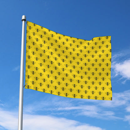 Yellow Bee Pattern Print Polyester Flag