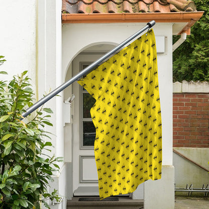 Yellow Bee Pattern Print Polyester Flag