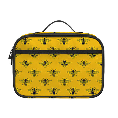 Yellow Bee Pattern Print Portable Lunch Bag