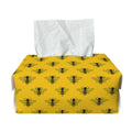 Yellow Bee Pattern Print Rectangle Tissue Box Cover
