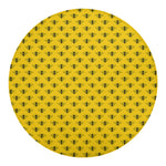 Yellow Bee Pattern Print Round Blanket