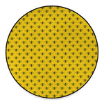 Yellow Bee Pattern Print Round Floor Mat