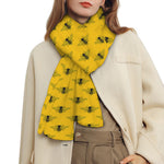Yellow Bee Pattern Print Scarf