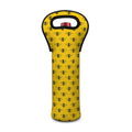Yellow Bee Pattern Print Single Neoprene Wine Tote