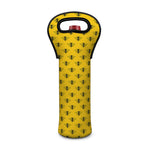 Yellow Bee Pattern Print Single Neoprene Wine Tote