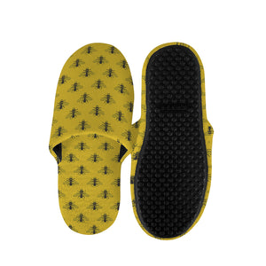 Yellow Bee Pattern Print Slippers
