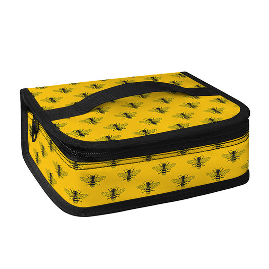 Yellow Bee Pattern Print Small Lunch Bag
