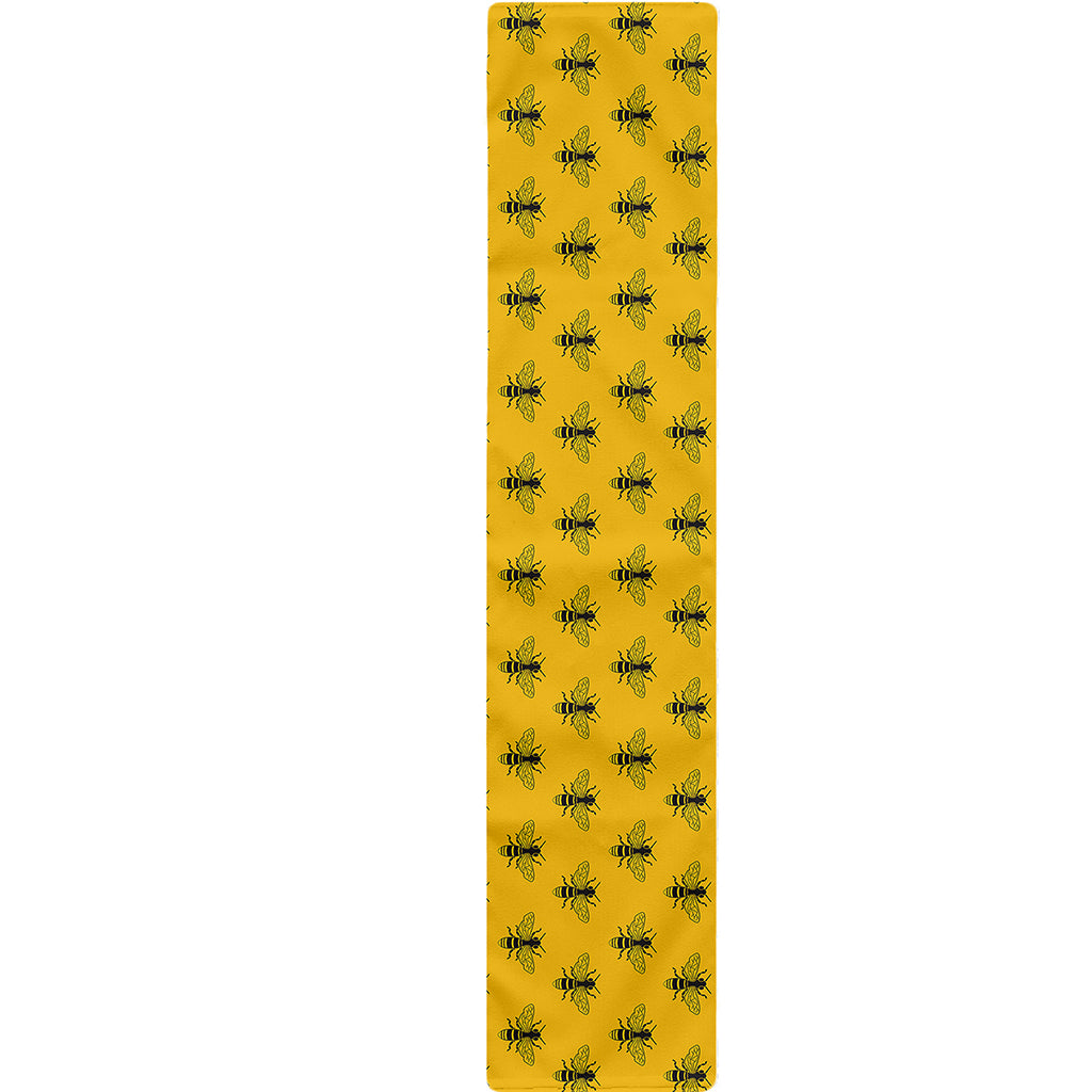 Yellow Bee Pattern Print Table Runner