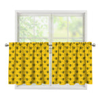 Yellow Bee Pattern Print Tier Curtains