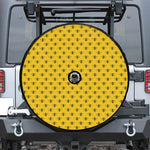 Yellow Bee Pattern Print Tire Cover With Camera Hole