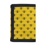Yellow Bee Pattern Print Trifold Wallet