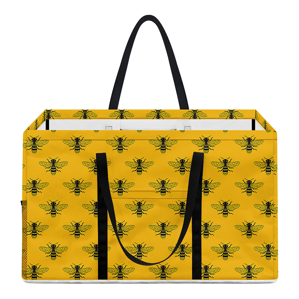 Yellow Bee Pattern Print Utility Tote Bag