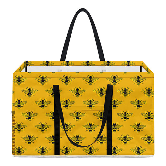 Yellow Bee Pattern Print Utility Tote Bag