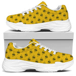 Yellow Bee Pattern Print White Chunky Shoes