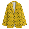 Yellow Bee Pattern Print Women's Blazer